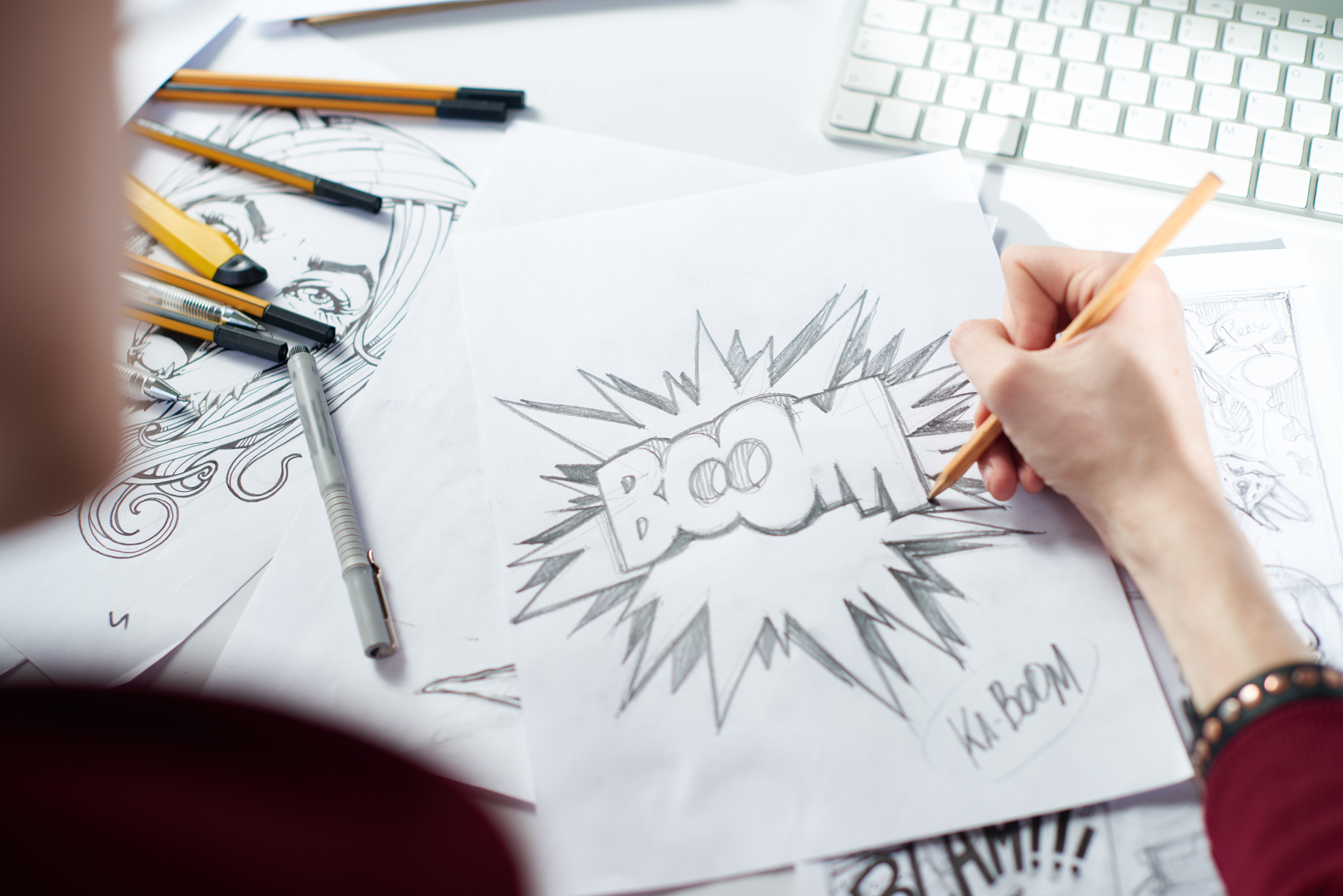 First sketches for comic book
