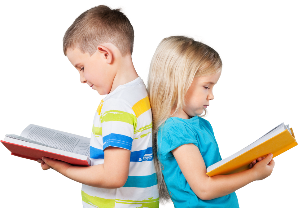 Two Children Reading Books