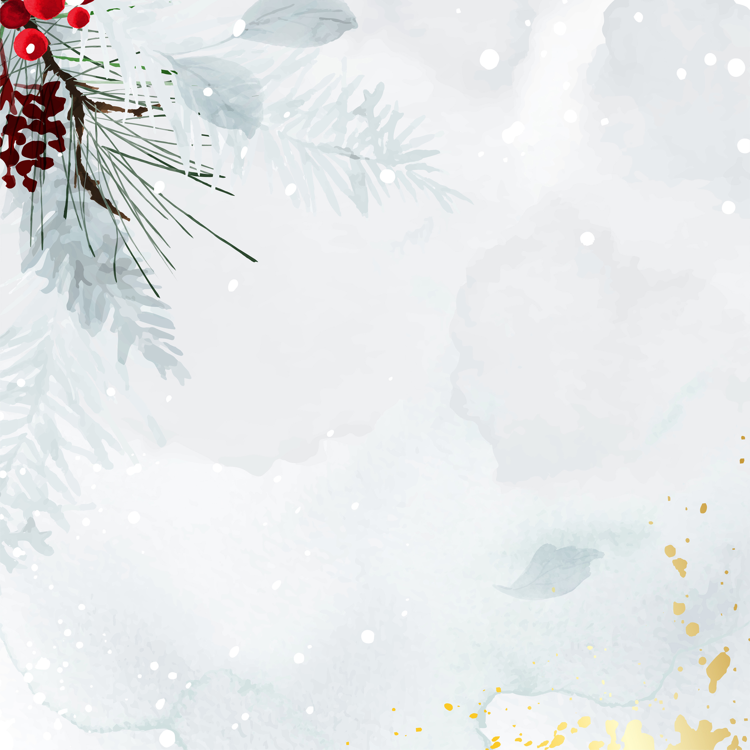 Christmas and Winter Watercolor Background